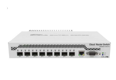 MikroTik 9-Port Desktop Switch, 1 Gigabit Ethernet Port, 8 SFP+ 10Gbps Ports (CRS309-1G-8S+IN)