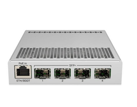 MikroTik 5-Port Desktop Switch, 1 Gigabit Ethernet Port, 4 SFP+ 10Gbps Ports (CRS305-1G-4S+IN)