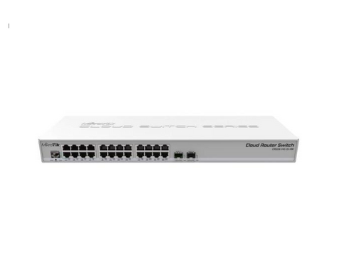 Mikrotik CRS326-24G-2S+RM Cloud Router Switch 326-24G-2S+RM 24 Gigabit port switch with 2 x SFP+ cages in 1U rackmount case, Dual boot (RouterOS or SwitchOS)