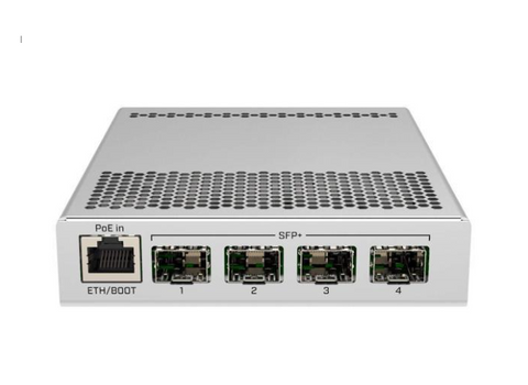 MikroTik 5-Port Desktop Switch, 1 Gigabit Ethernet Port, 4 SFP+ 10Gbps Ports (CRS305-1G-4S+IN)