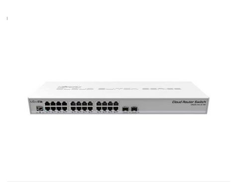 Mikrotik CRS326-24G-2S+RM Cloud Router Switch 326-24G-2S+RM 24 Gigabit port switch with 2 x SFP+ cages in 1U rackmount case, Dual boot (RouterOS or SwitchOS)