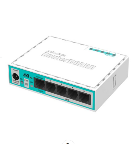 Mikrotik RouterBOARD hEX lite 5 ports router 5 X 10/100 PoE OSL4 - (RB750r2)